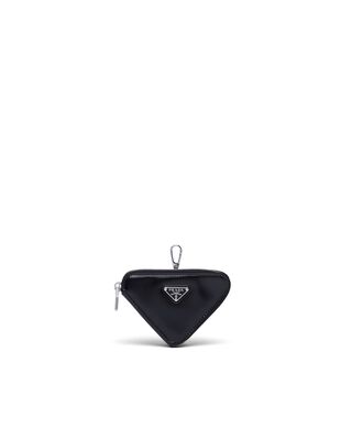 Brushed leather triangle mini-pouch