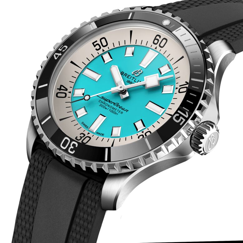 Superocean Automatic 44 Stainless Steel Rubber Strap Watch, , hi-res