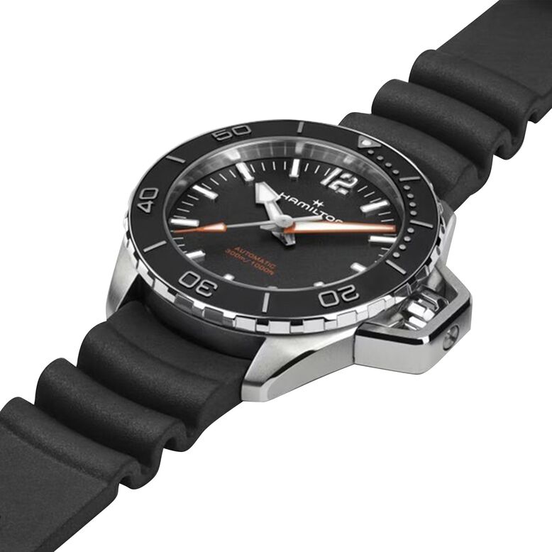 Khaki Navy Frogman Auto 41mm Mens Watch Black, , hi-res