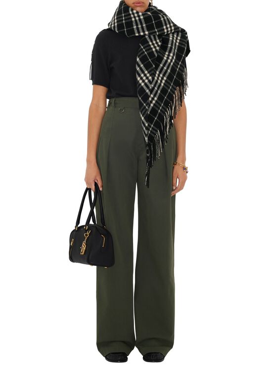 Check Wool Cashmere Cape, , hi-res