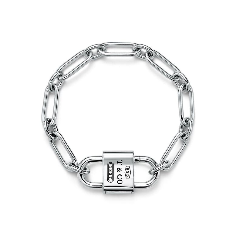 Tiffany 1837&trade; Large Double Lock Bracelet in Sterling Silver - Size Large, , hi-res