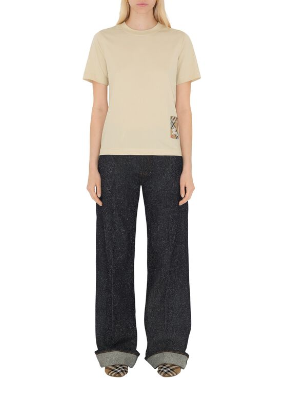 Check Label Cotton T-shirt, , hi-res
