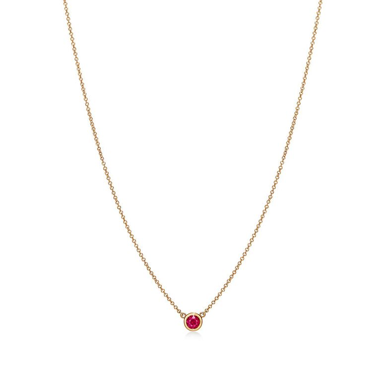 Elsa Peretti&reg; Color by the Yard Pendant in Yellow Gold with a Ruby - Size 0.23, , hi-res
