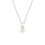 Matrix Crystal Pearl Pendant - White Rhs