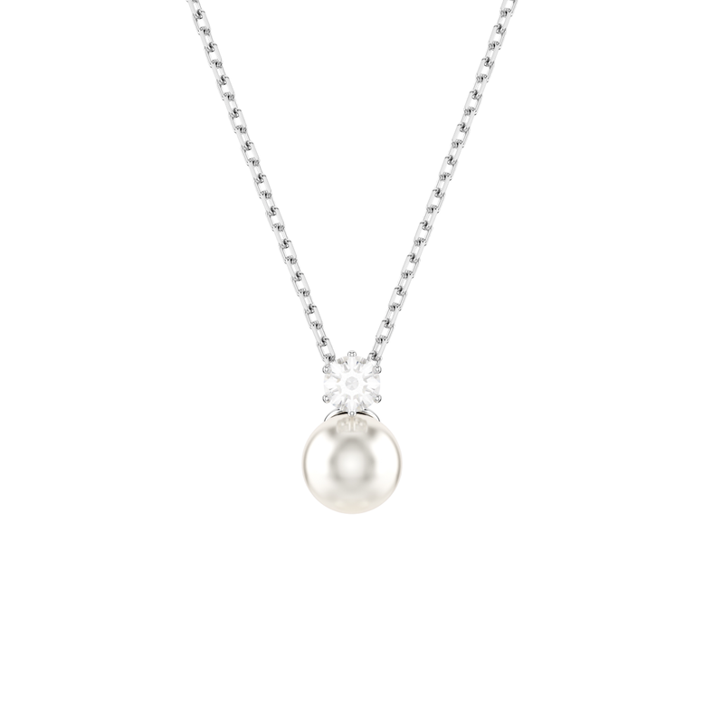 Matrix Crystal Pearl Pendant - White Rhs, , hi-res