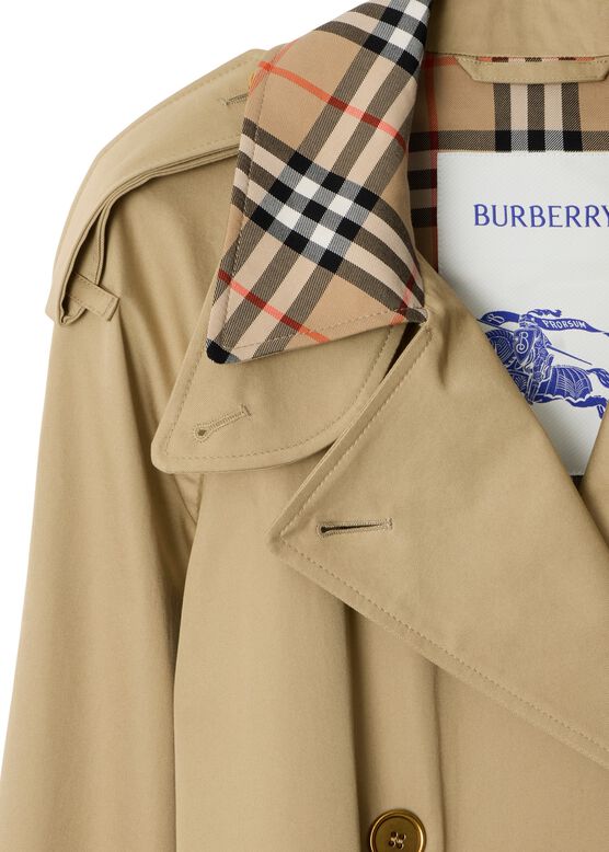 Mid-length Check Collar Castleford Trench Coat, , hi-res