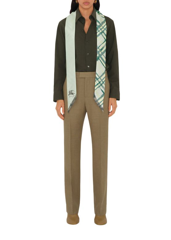 Skinny Reversible Check Silk Scarf, , hi-res