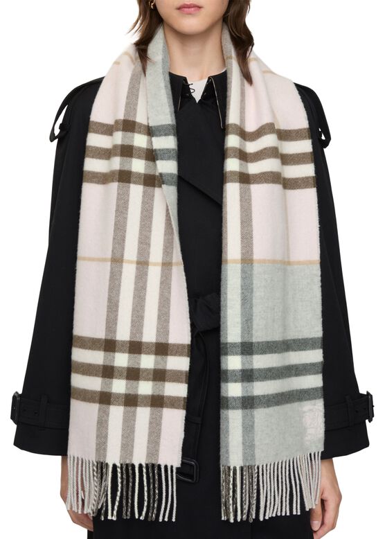 Contrast Check Cashmere Scarf, , hi-res