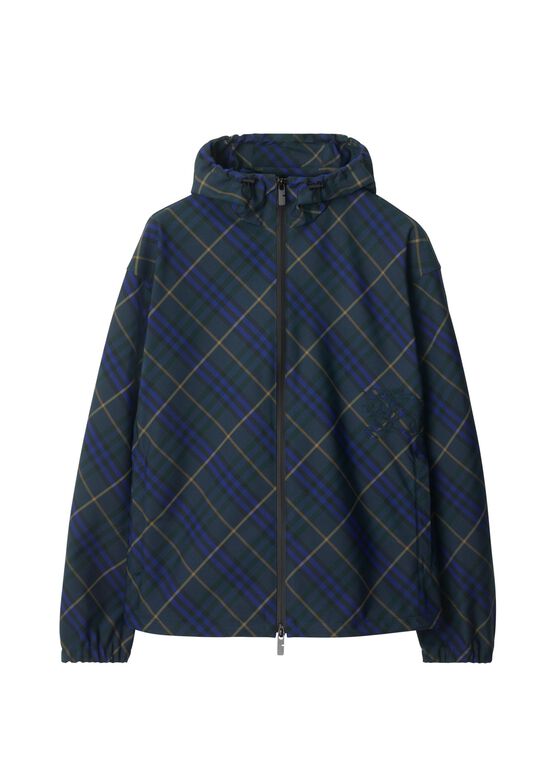 Check Twill Hooded Jacket, , hi-res