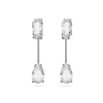 Mesmera Lady Earrings White Crystal Two Stones