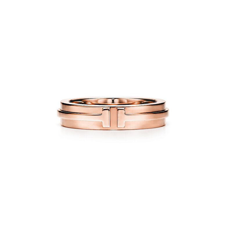 Tiffany T Narrow Ring in Rose Gold - Size 7 1/2, , hi-res