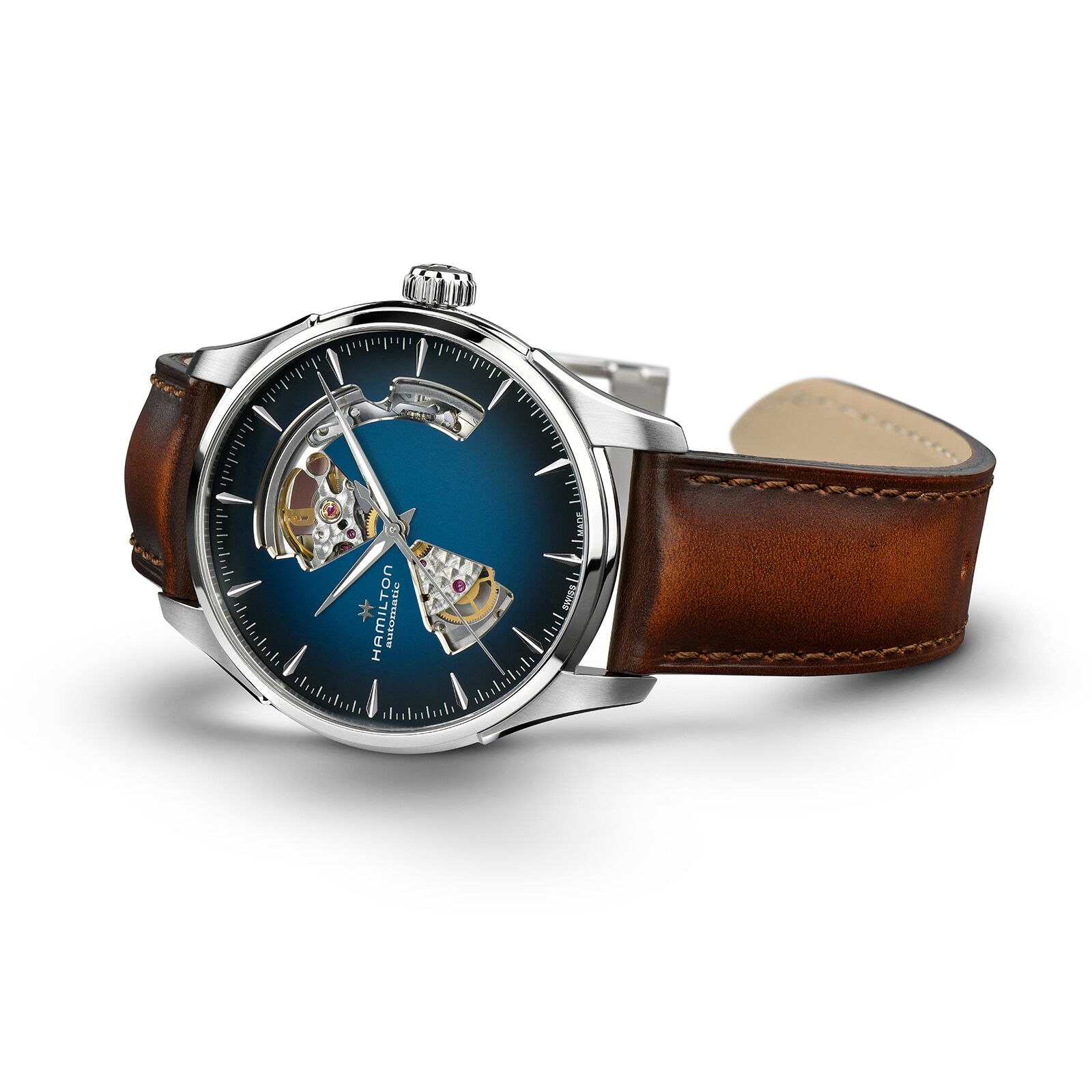 Open Innards Watch hamilton Jazzmaster Open Heart 40mm Mens Watch Blue Fine Watches ...