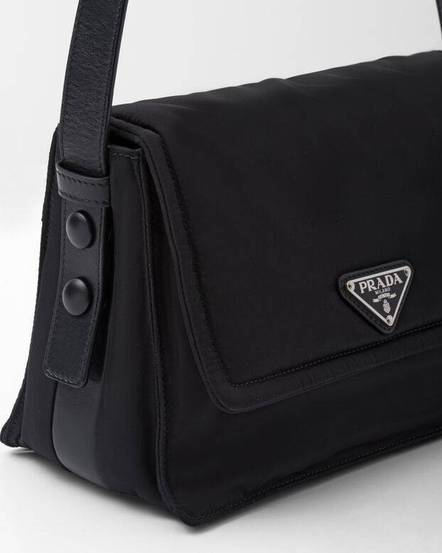 Small padded Re-Nylon shoulder bag, , hi-res