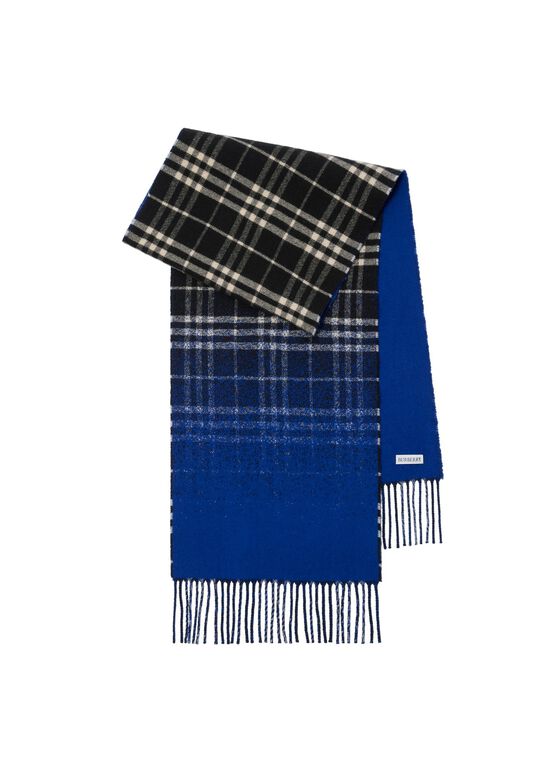 Gradient Check Cashmere Scarf, , hi-res