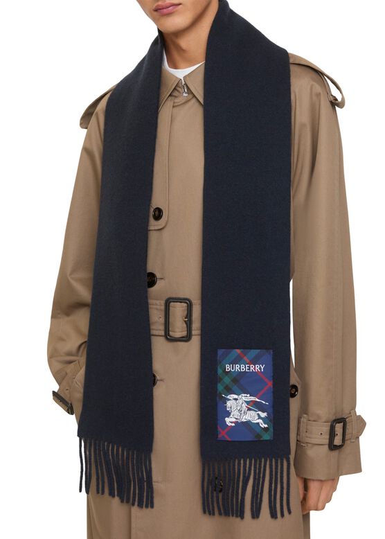 Check Label Cashmere Scarf, , hi-res