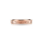 T&CO.® band ring in 18k rose gold with diamonds, 3 mm wide. - Size 4