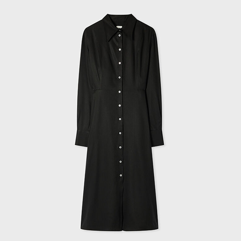 Women's Black Shirt Dress, , hi-res