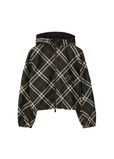 Cropped Reversible Check Jacket, , hi-res