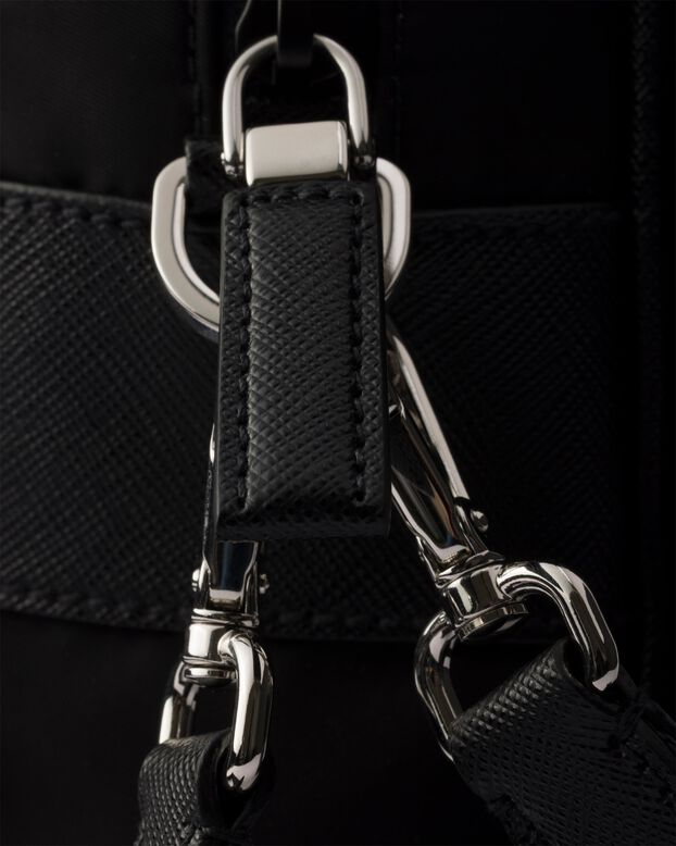 Re-Nylon and Saffiano leather shoulder bag, , hi-res