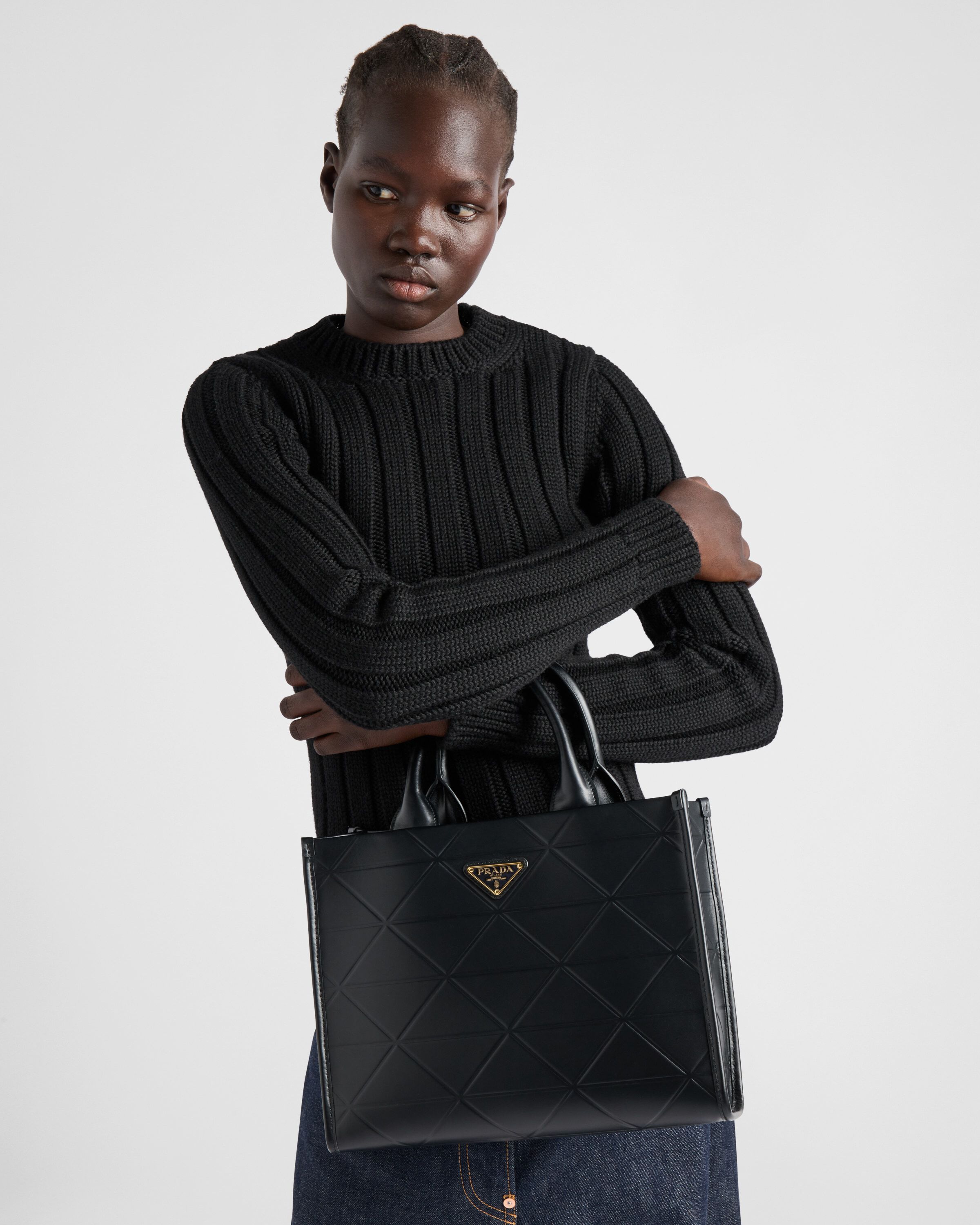 Prada Prada Symbole medium leather bag Tote Heathrow Reserve Collect