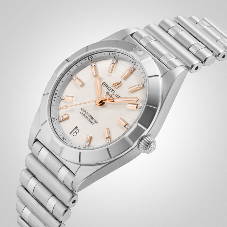 Chronomat 32 Stainless Steel Mother of Pearl Watch, , hi-res