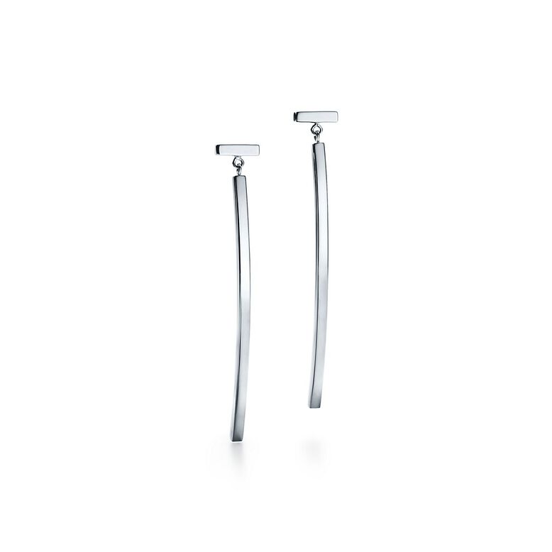 Tiffany T Bar Earrings in White Gold, , hi-res