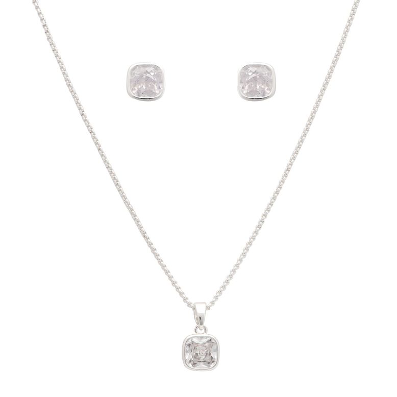 Simply Square Silver Set Silver, , hi-res