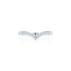 Tiffany Soleste V band ring in platinum with diamonds. - Size 4 1/2