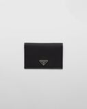 Re-Nylon and Saffiano leather passport holder, , hi-res