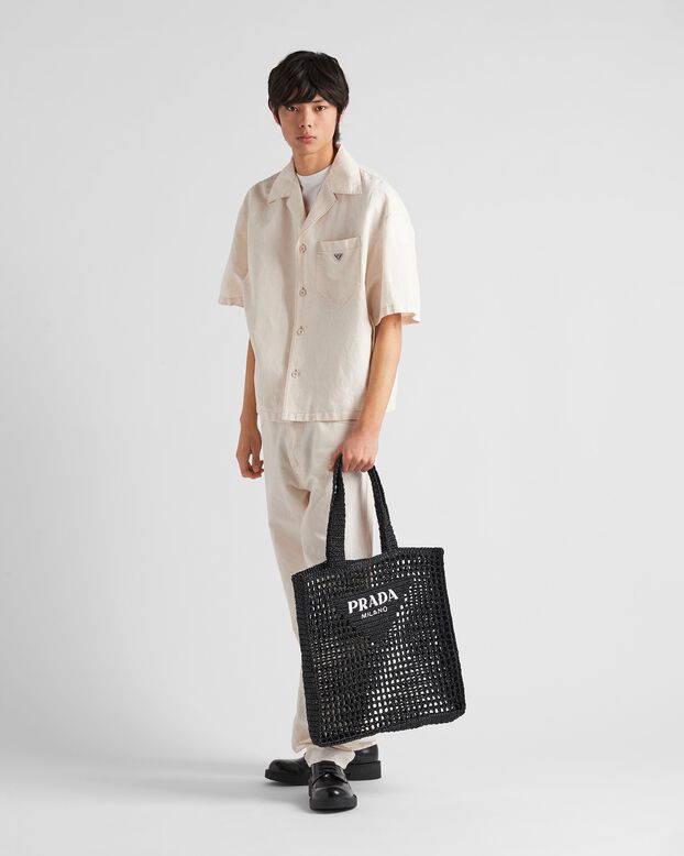 Crochet tote bag with logo, , hi-res