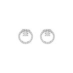 Constella Round Stud Earrings - Rhodium