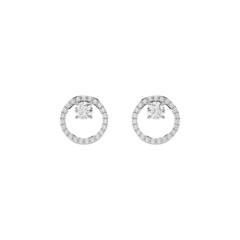 Constella Round Stud Earrings - Rhodium, , hi-res