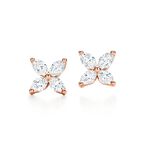 Tiffany Victoria® earrings in 18k rose gold with diamonds, small. - Size Small