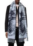 Reversible Etched Knight Cashmere Scarf, , hi-res