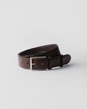 Antiqued leather belt, , hi-res
