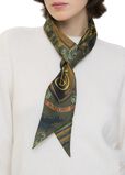 Skinny Reversible Etched Knight Silk Scarf, , hi-res