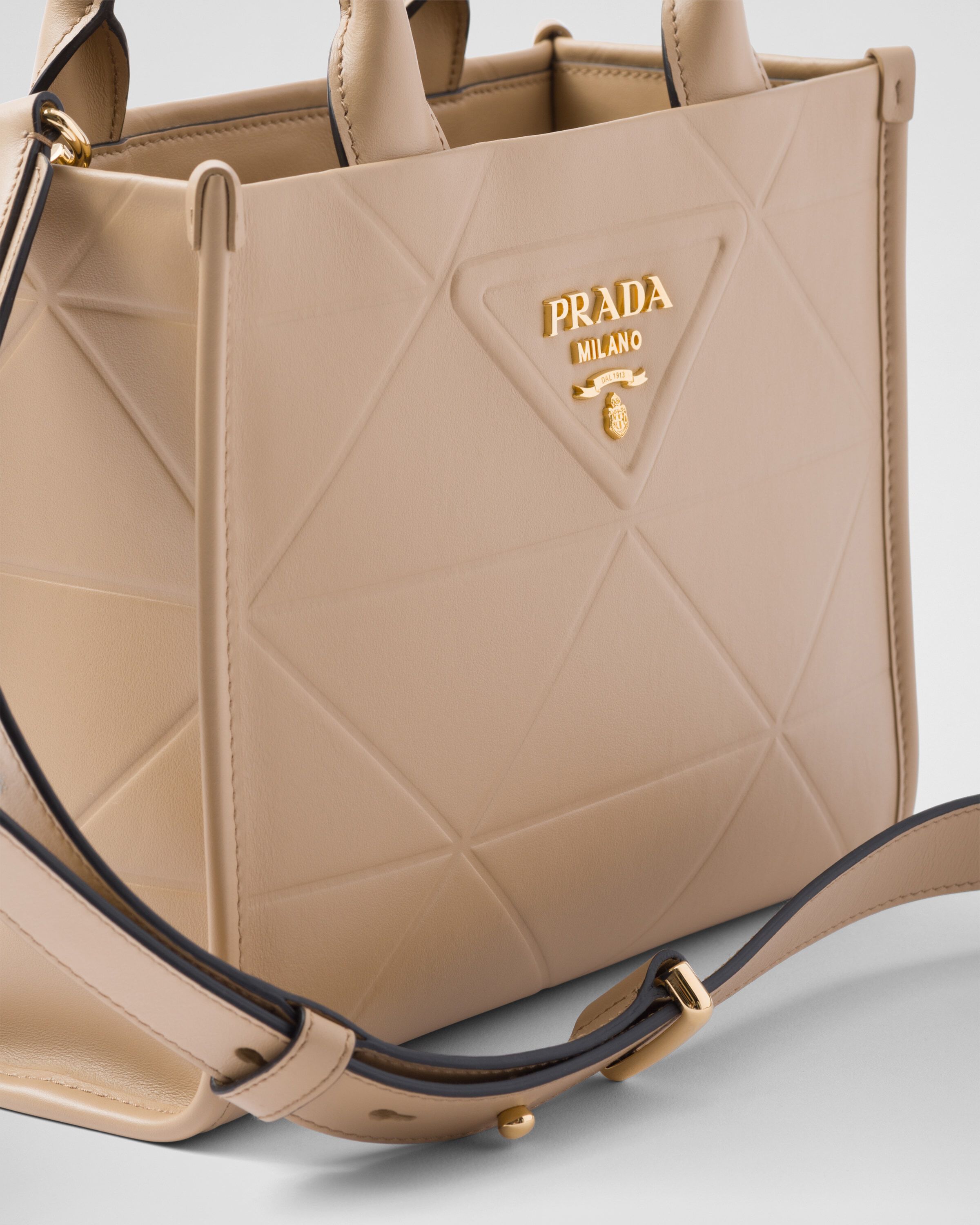 Prada concept small leather tote shop