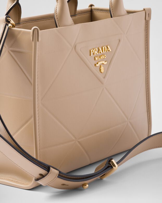 Mini Prada Symbole leather bag with stitching, , hi-res