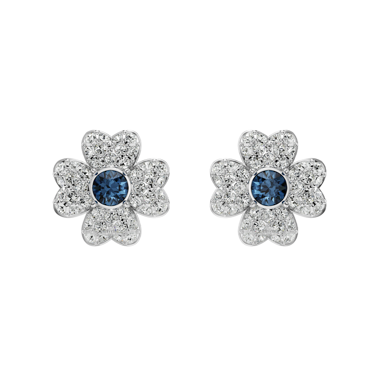 Symbolica Earrings Stud Clover Blue - SS Box, , hi-res