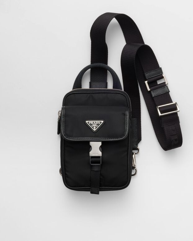 Re-Nylon and Saffiano leather smartphone case, , hi-res