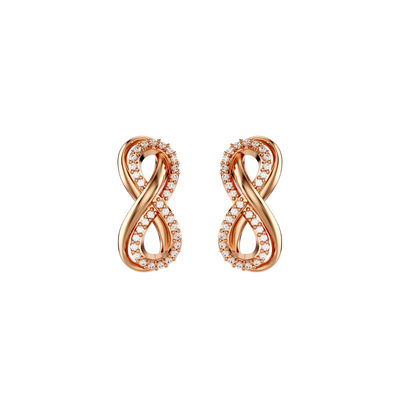 Hyperbola Infinity Earrings - White Ros