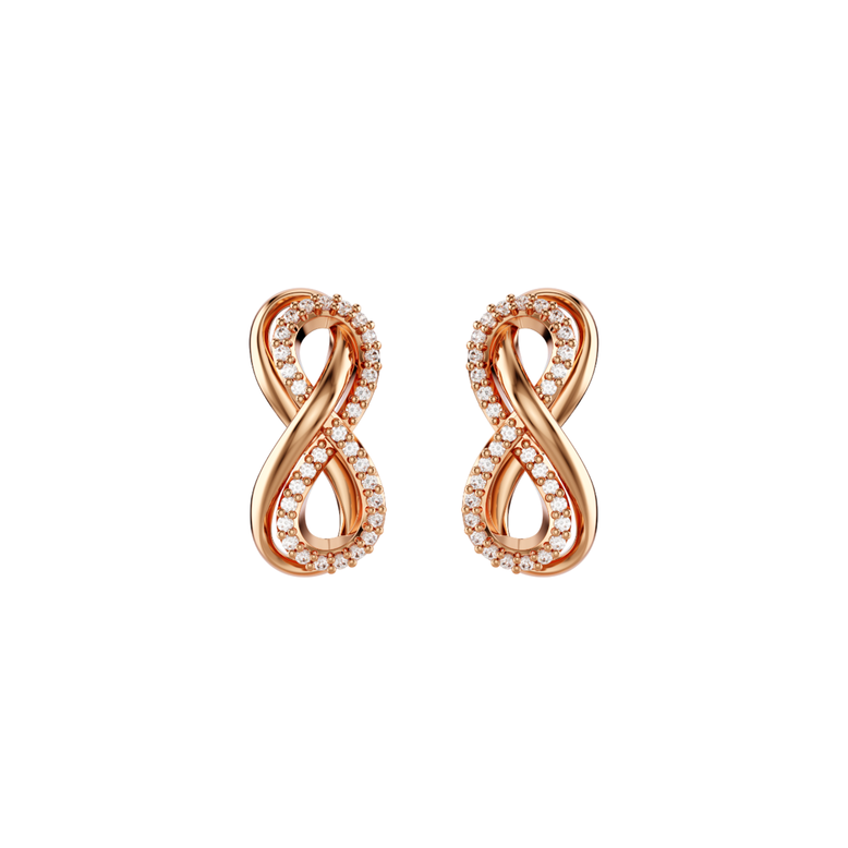 Hyperbola Infinity Earrings - White Ros, , hi-res