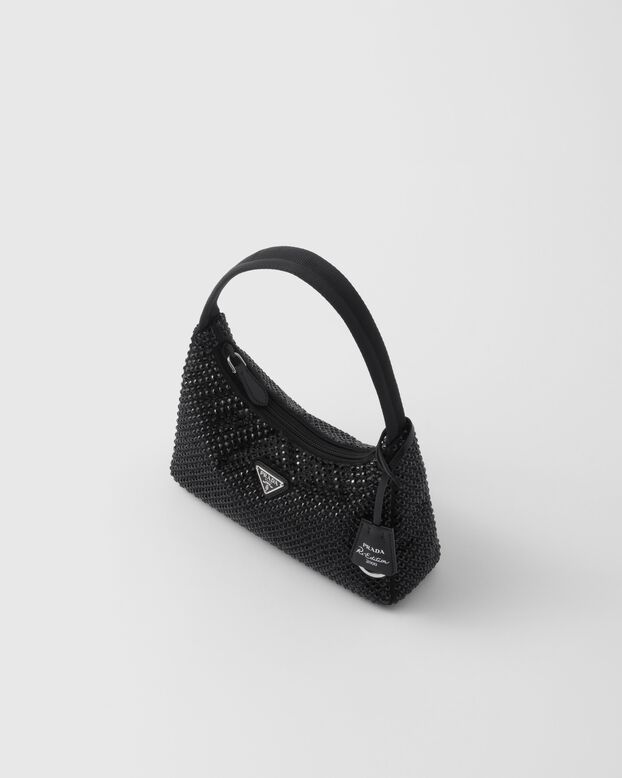 Satin mini-bag with crystals, , hi-res