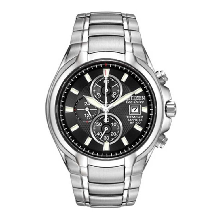 Gents Eco-Drive Bracelet WR100 Stainless Steel Watch, , hi-res