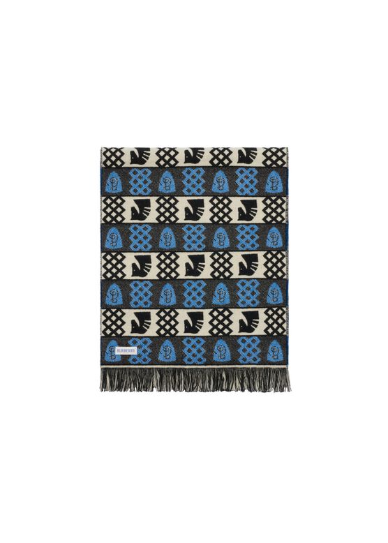 Chess Fair Isle Wool Scarf, , hi-res