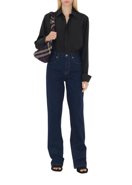 Small Check Knitted Shoulder Bag, , hi-res