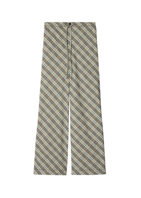 Check Cotton Pyjama Trousers, , hi-res