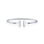 Tiffany T Wire Bracelet in White Gold - Size Medium
