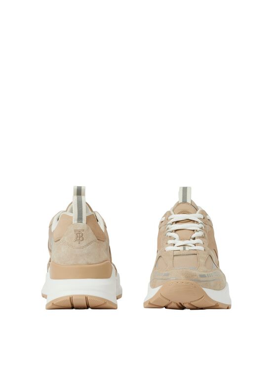 Leather, Suede and Cotton Sneakers, , hi-res