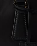 Re-Nylon and leather medium top-handle bag with padlock, , hi-res